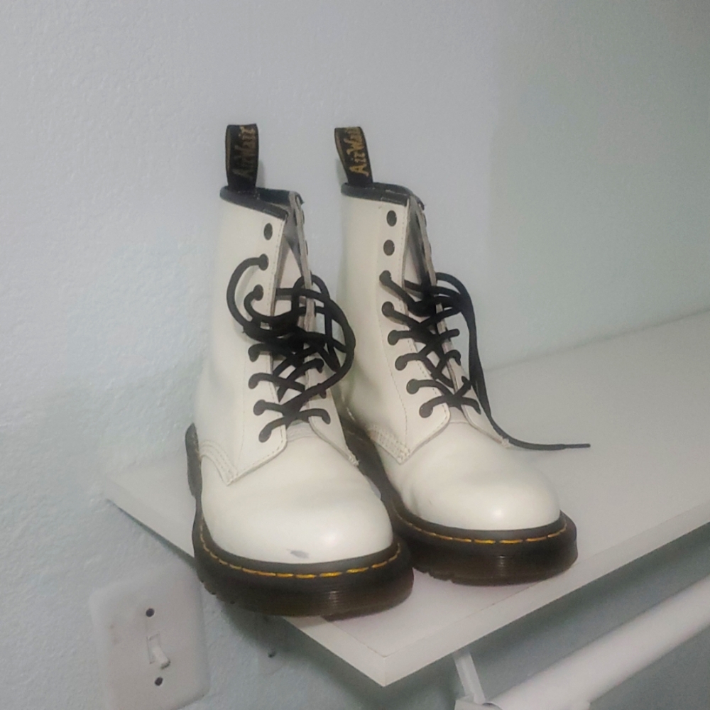 Dr. Martens 1460 White Leather Boots